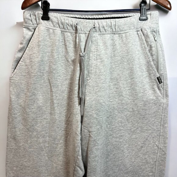 Eddie Bauer Lounge Pants Men's Large Light Heather Gray Zip Pockets Mid Rise - Picture 2 of 15